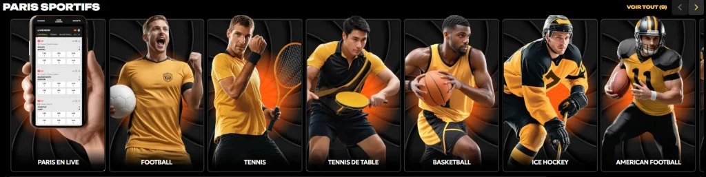 sports, dont les suivants